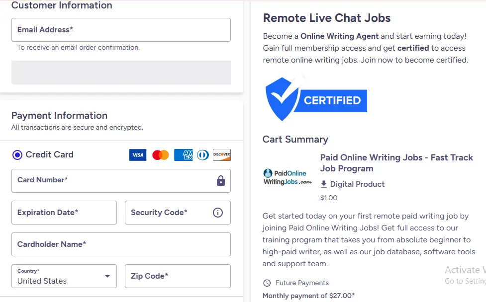 Paid Online Writing Jobs buy now button 